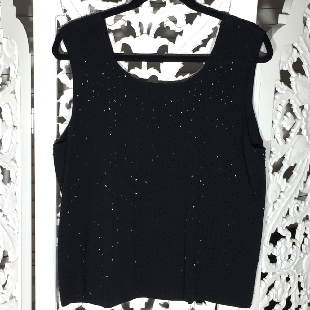 CHARTER CLUB,Sleeveless Beaded Knit SILK Blouse
